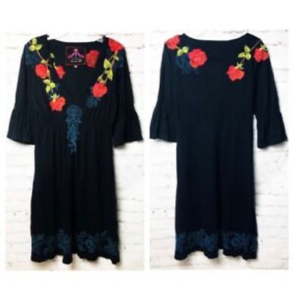 JWLA Johnny Was Rose Embroidered Tunic Dress
